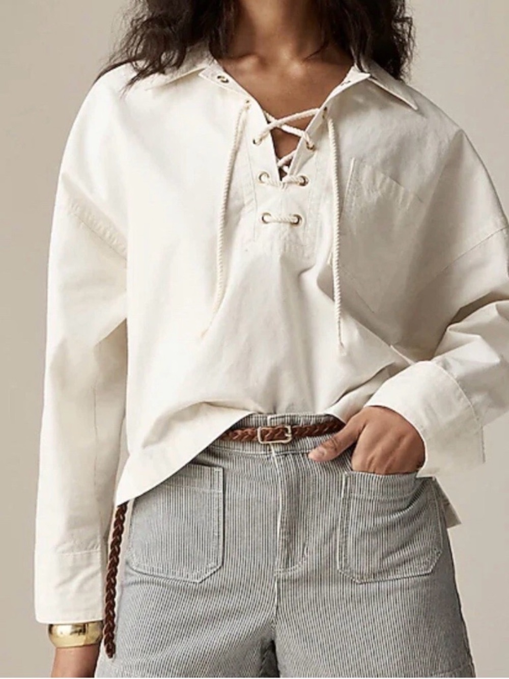 J. Crew Lace Up Pullover Top